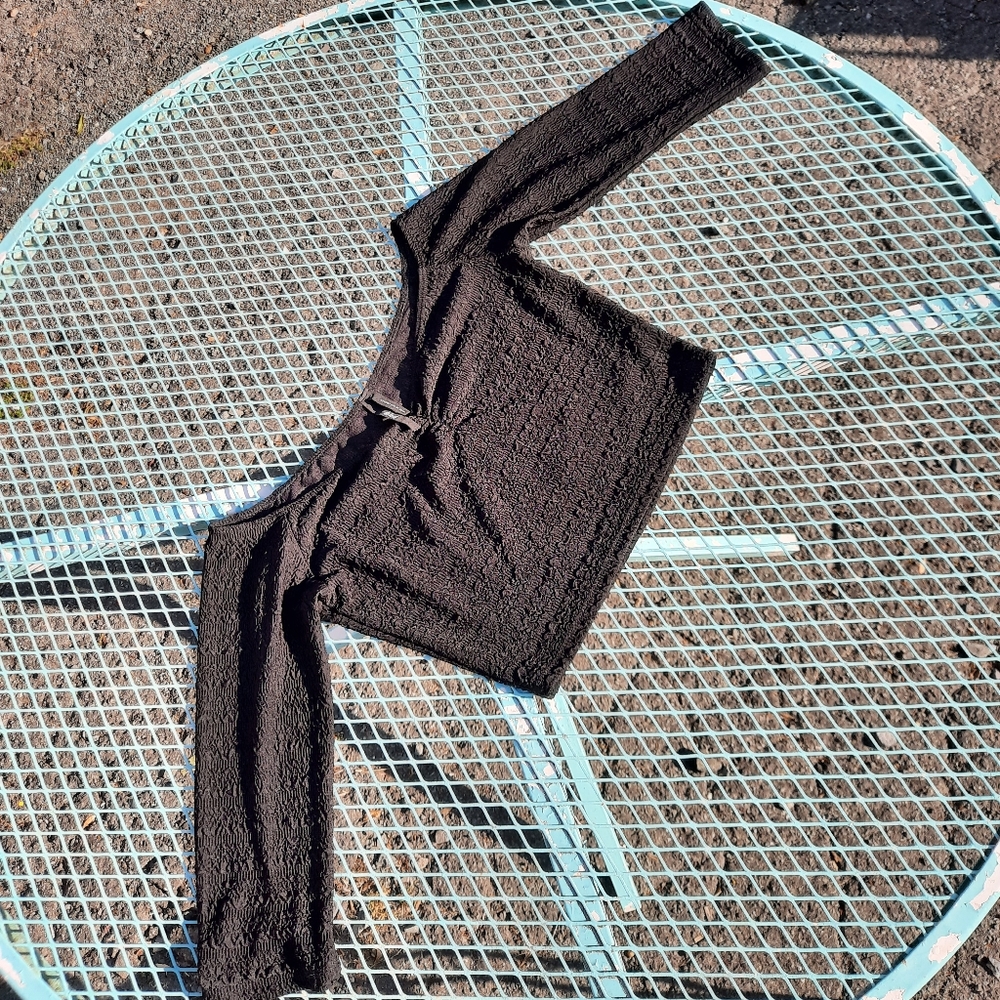 Nasty Gal Black Off the Shoulder Crop Top